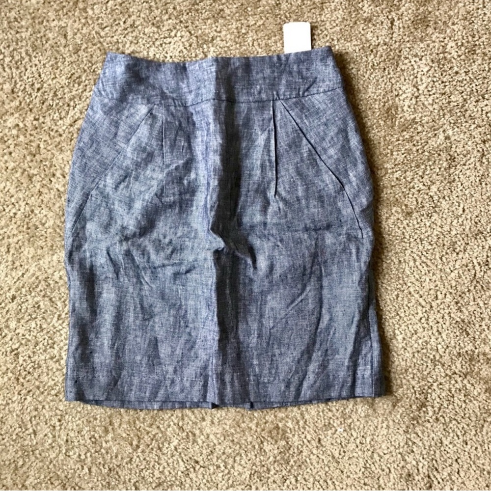 NWT Forever 21 Chic Gray Linen-Blend Skirt w/ Pockets Size S